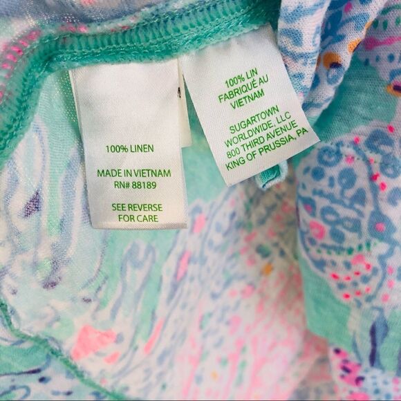 LILLY PULITZER Mikela 100% Linen Short Sleeve Top Size XXS - Picture 9 of 9